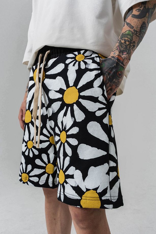 Daisy Pattern Baskı Detaylı Şort - 5