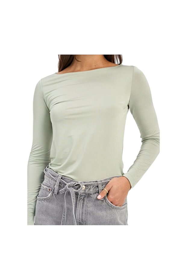 Kadın Uzun Kollu Basic Bluz - 5