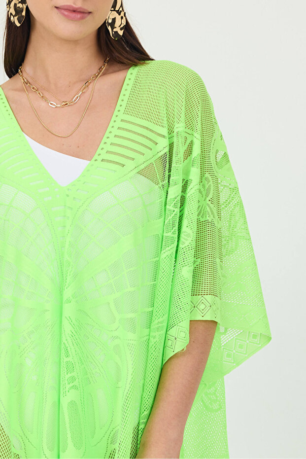 Bysen Butterfly Patterned Loose Beach Dress Pareo