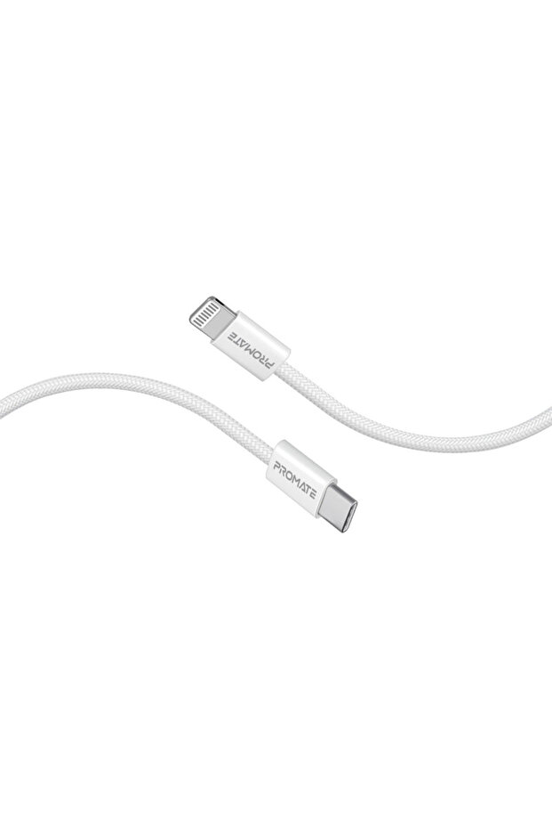 كابل EcoLine-Ci120 فائق السرعة USB-C إلى Lightning بقوة 27 واط - 1.2 متر - أبيض