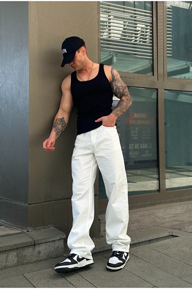 Basic Baggy Pantolon - 4