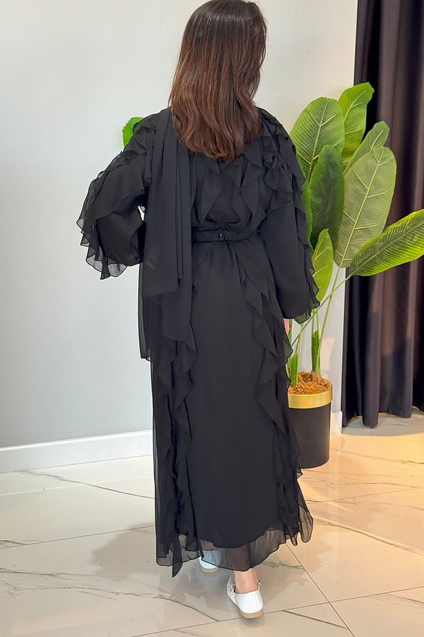 Special Ruffle Elbise 4807 Siyah - 4