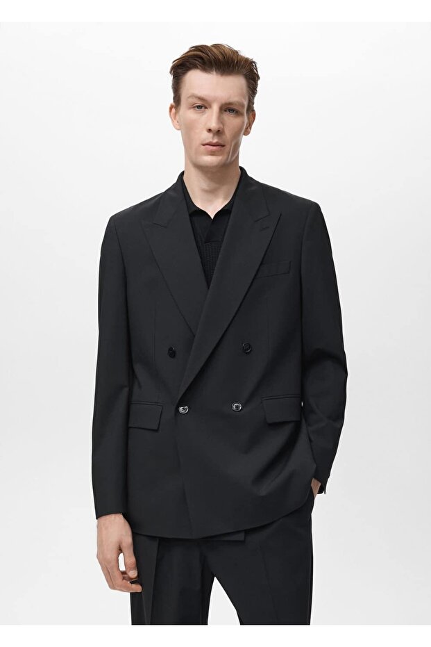 Boston regular fit kruvaze blazer ceket - 1