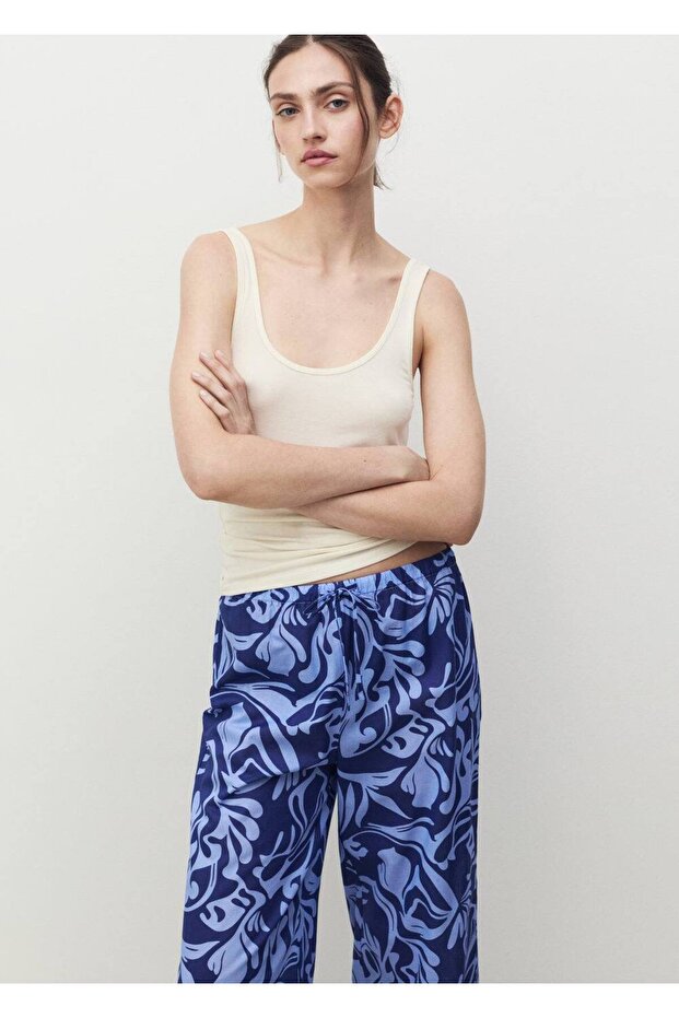 Δίχρωμο βαμβακερό παντελόνι - 8