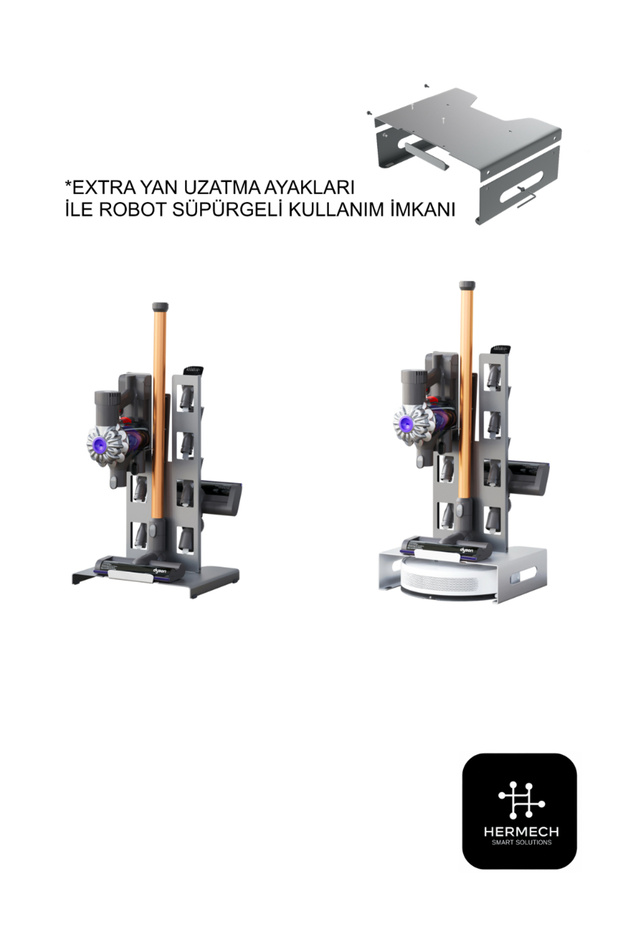 Dyson Philips Bosch serileri ile Uyumlu Dikey SÜPÜRGE STANDI - EXTRA Robot süpürge yuvalı - - 2