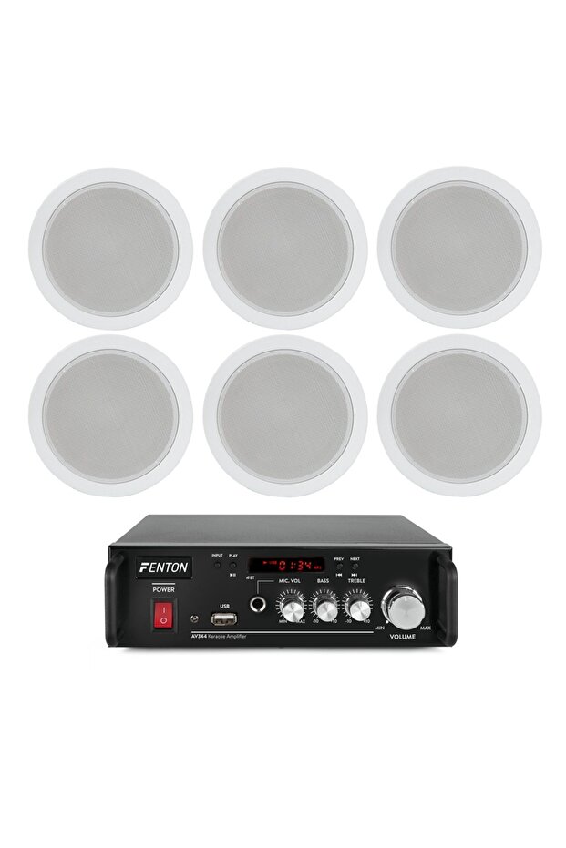 Audio system 6 ceiling speakers with Bluetooth, USB - 1