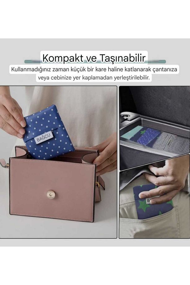 Pazar Plaj Cep taşıma Çantası alışveriş yıkanabilir çevre dostu hafif polyester - 3