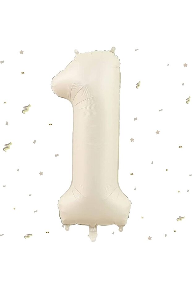 1 Year Old Beige Color Foil Balloon 34 Inc 86 cm