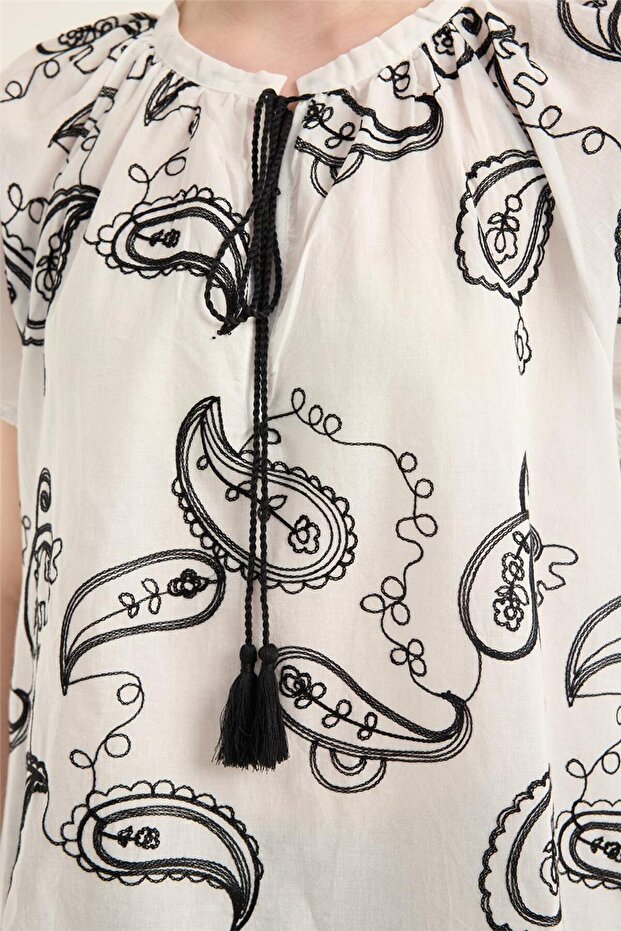 بلوزة نمط شال - 4