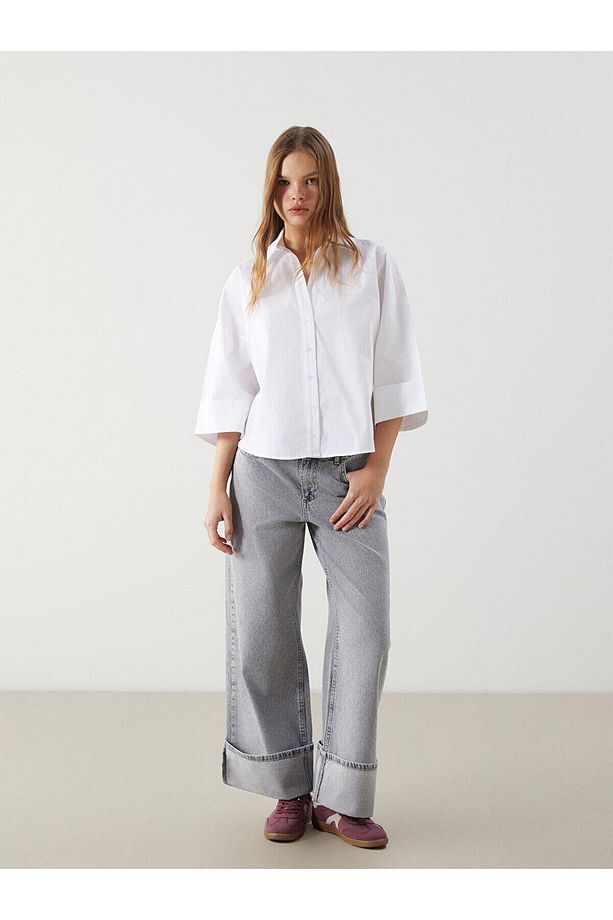 XSIDE Oversize Poplin Kadın Gömlek (S5) - 2