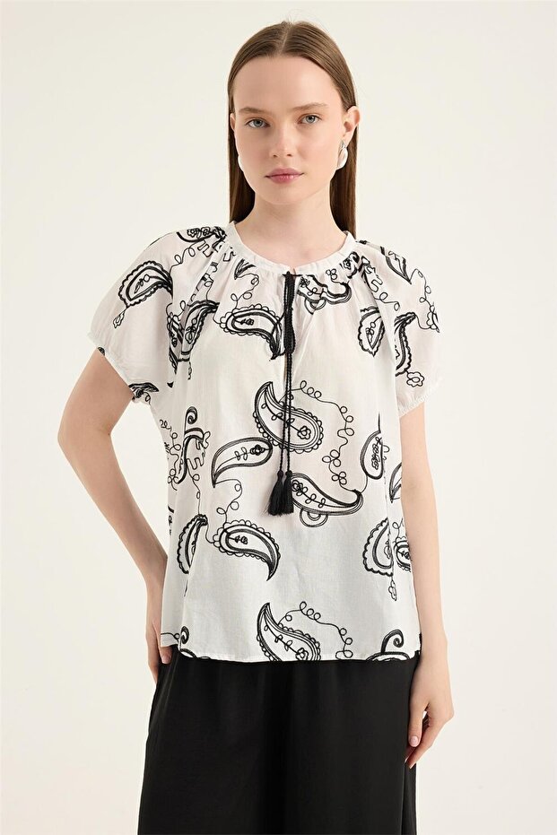 بلوزة نمط شال - 1