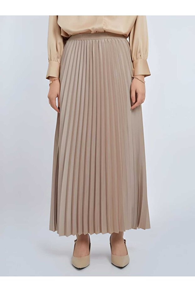 Deri Görünümlü Piliseli Etek - 2