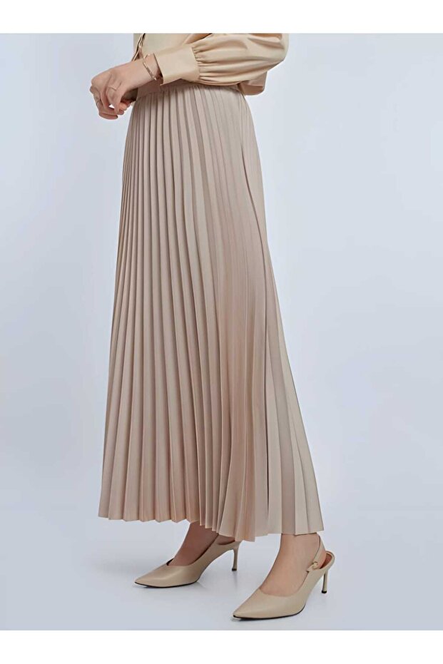 Deri Görünümlü Piliseli Etek - 3