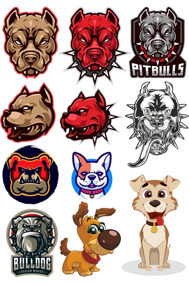 مجموعة ملصقات كلب بيتبول مكونة من 11 قطعة هاتف، تابلت، نوت بوك، ملصق كمبيوتر محمول