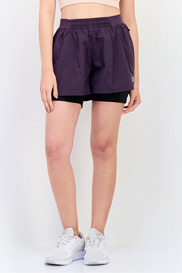 Women Athletic Fit 6 Inseam Training Shorts, Purple