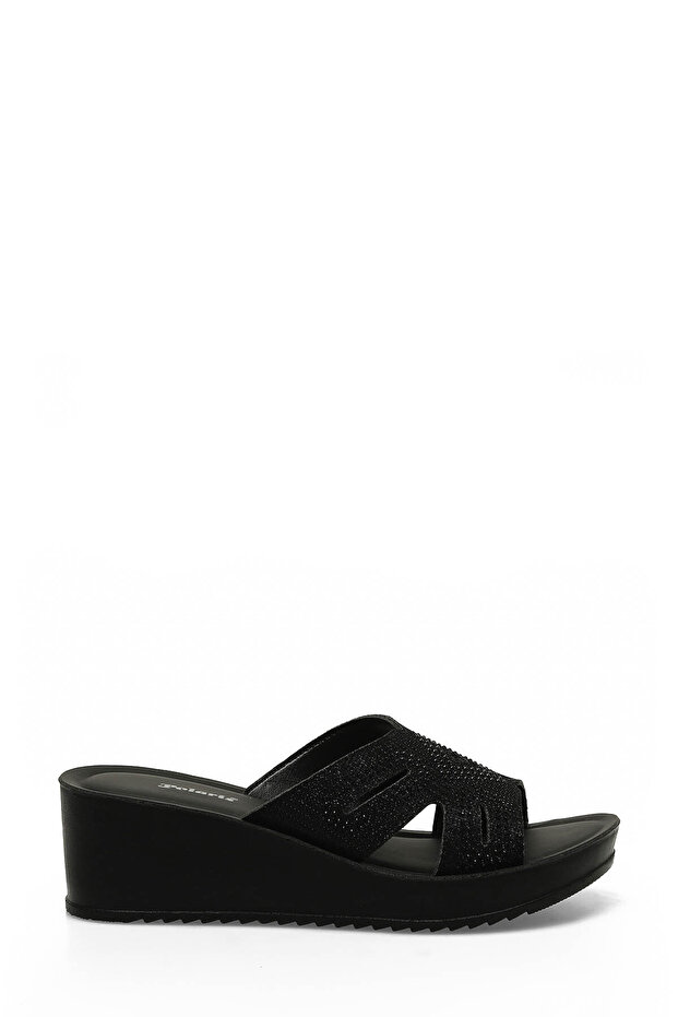 407023.Z5Fx Black Women's Wedge Heel Slippers