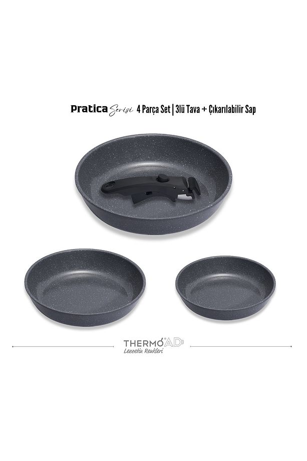 | PRATİCA SERİSİ | TAVA SET | 4 PARÇA | GRİ - 7