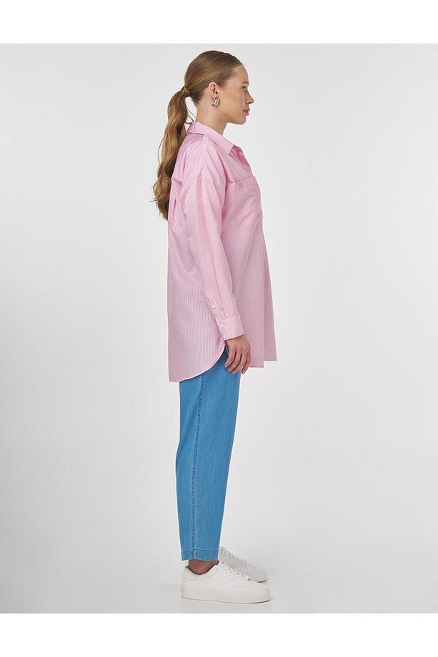Tek Cepli Basic Tunik Pembe - 6