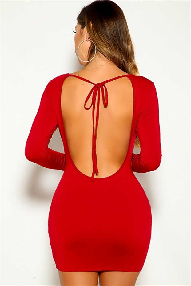 Backless Mini Dress - 1