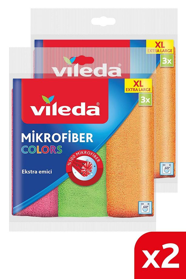 2 Paket 3 Lü Mikrofiber Colors Xl 36x38 Temizlik Bezi - 1