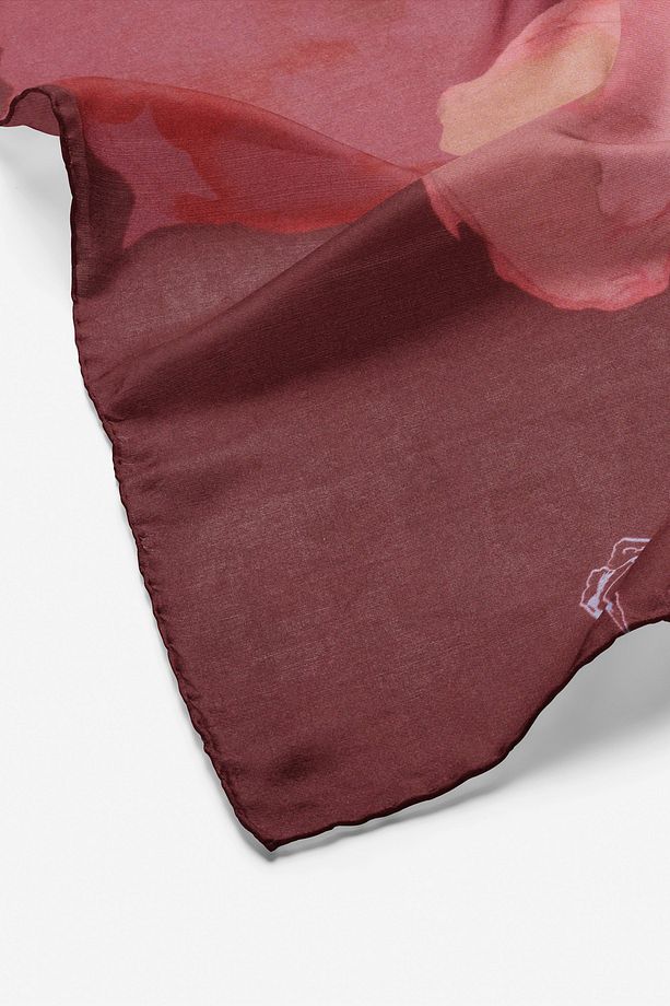 Süregan Twill İpek Eşarp - Bordo - 5