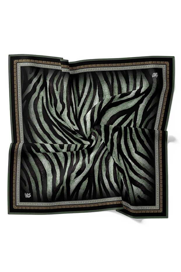 Zebra Pattern Sparkling Crystal Scarf - 1