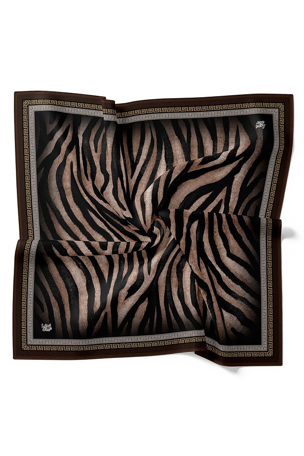 Zebra Desen Işıltılı Kristal Eşarp - 2