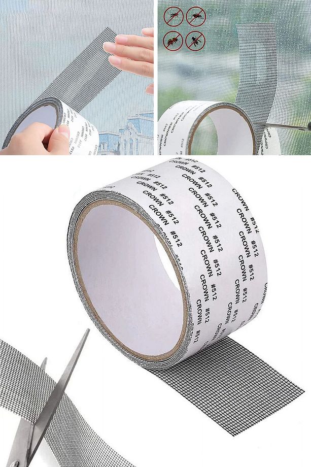 Çok Amaçlı 5cm x 2m Sineklik Yama Bandı Kapı Pencere Sinekliği Tamir Yama Onarım Bandı Gider Süzgeci - 6