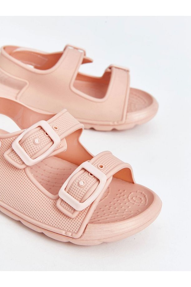LCW STEPS Pembe Baskılı Çift Bantlı Kız Bebek Sandalet - 3