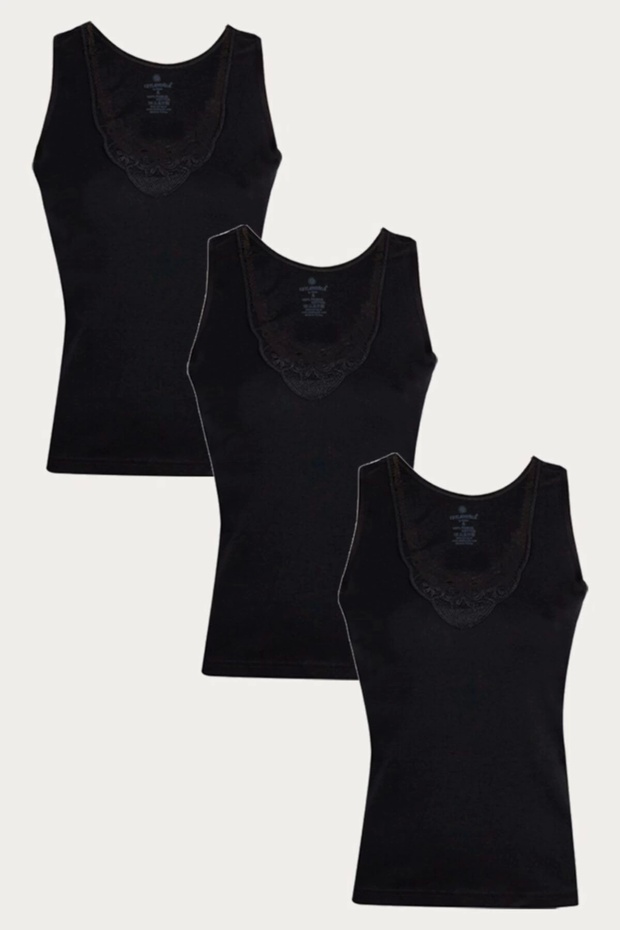 Güpürlü Geniş Askılı Atlet - 2