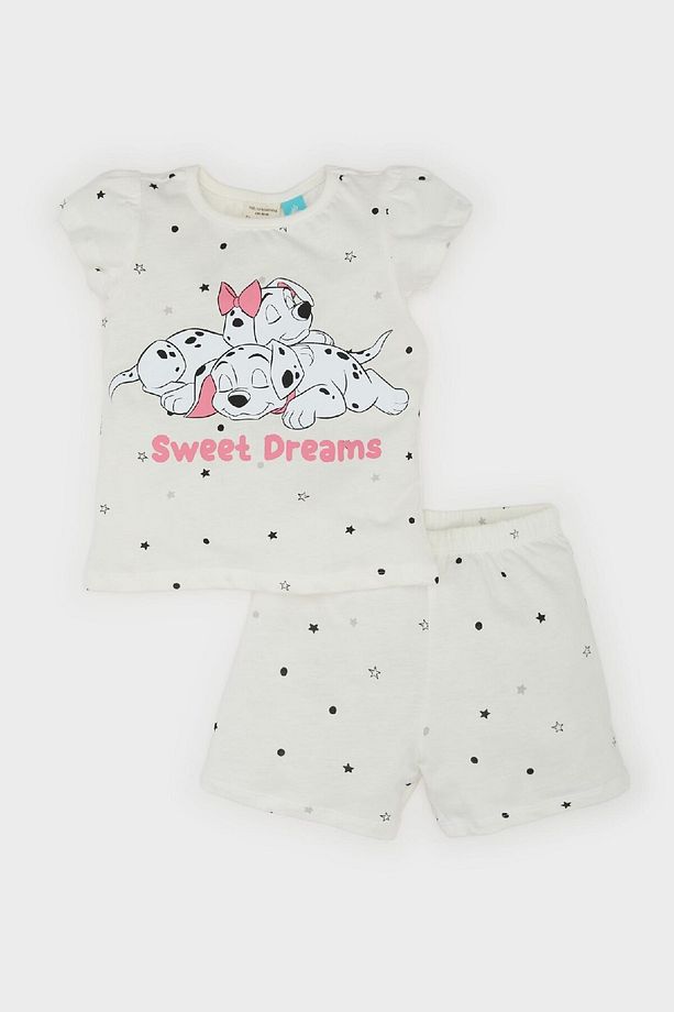 Kız Bebek 101 Dalmatians Pijama Takımı Kısa Kollu Penye Üst Beli Lastikli Şort E4616A525SM - 2