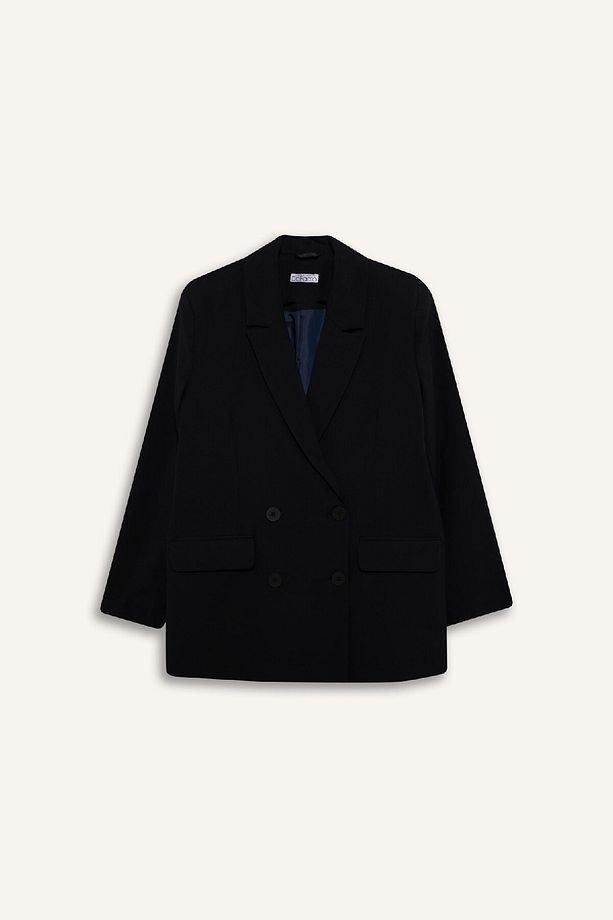 Oversize Geniş Kalıp Basic Düz Blazer Ceket C2575AX25SP - 7