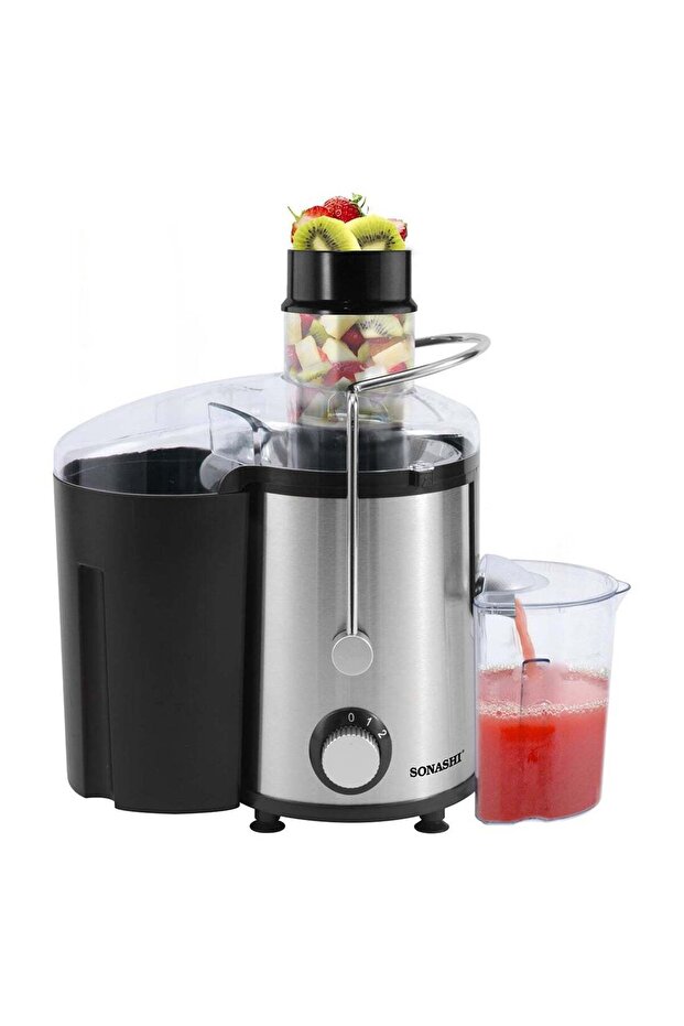 Juice Extractor with 2 Speeds - 1.6L Large Pulp Container, 500ML Juicer Cup | Whole Fruit Juice Extr
