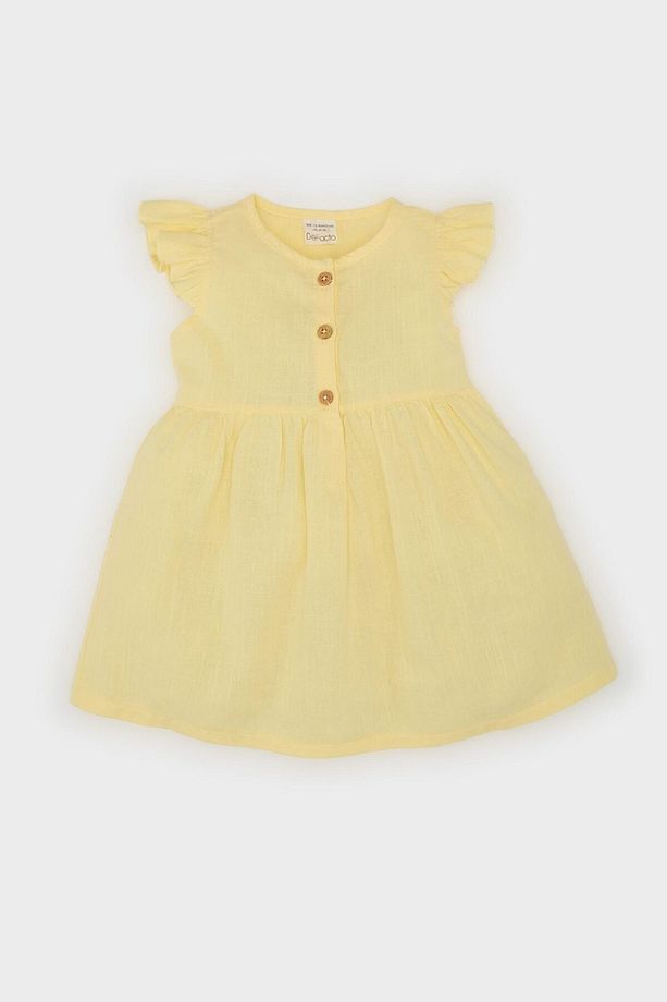 Kız Bebek Basic Düz Kısa Kollu Flamlı Poplin Yazlık Elbise Z7402a225sm - 3