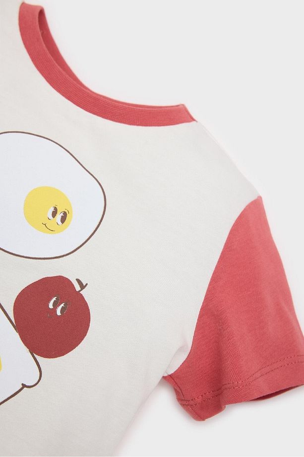 Erkek Bebek Pijama Takımı Baskılı Kısa Kollu Penye Üst Beli Lastikli Şort E4777A525SM - 4