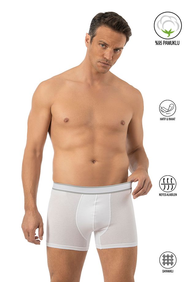 Özkan 11226 Erkek %95 Pamuklu Likralı Süprem Kumaş Esnek Rahat Boxer Şort - 1