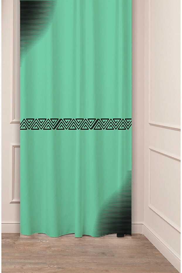 Geometric Shape Ethnic Striped Patterned Special Design Digital Printed (Single Wing) Modern Stylish Background Curtain