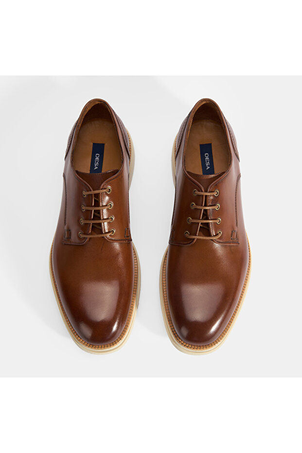 Erkek Taba Bağcıklı Deri Günlük Ayakkabı - 7