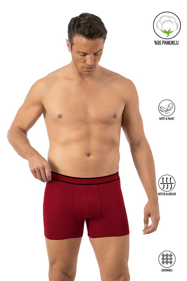 Özkan 11226 Erkek %95 Pamuklu Likralı Süprem Kumaş Esnek Rahat Boxer Şort - 1