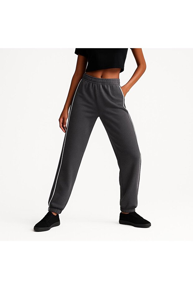 Şerit Detaylı Basic Lastikli EŞOFMAN ALTI - 1