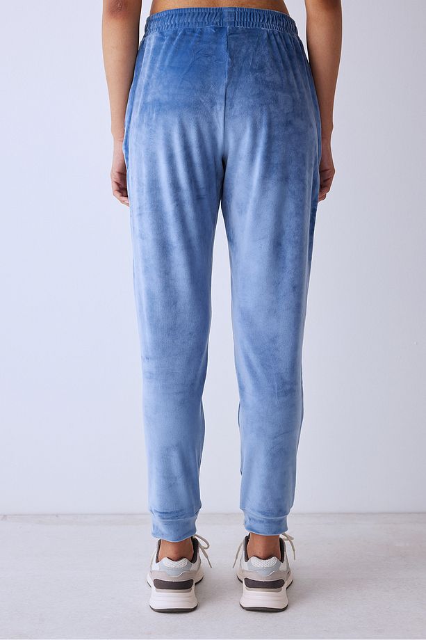 Soft Velvet Active Koyu Mavi Jogger Eşofman Altı - 2