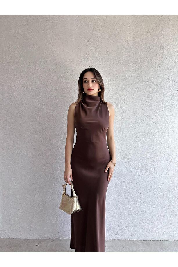 GODWİN Maxi Elbise 6493 - Acı Kahve - 1