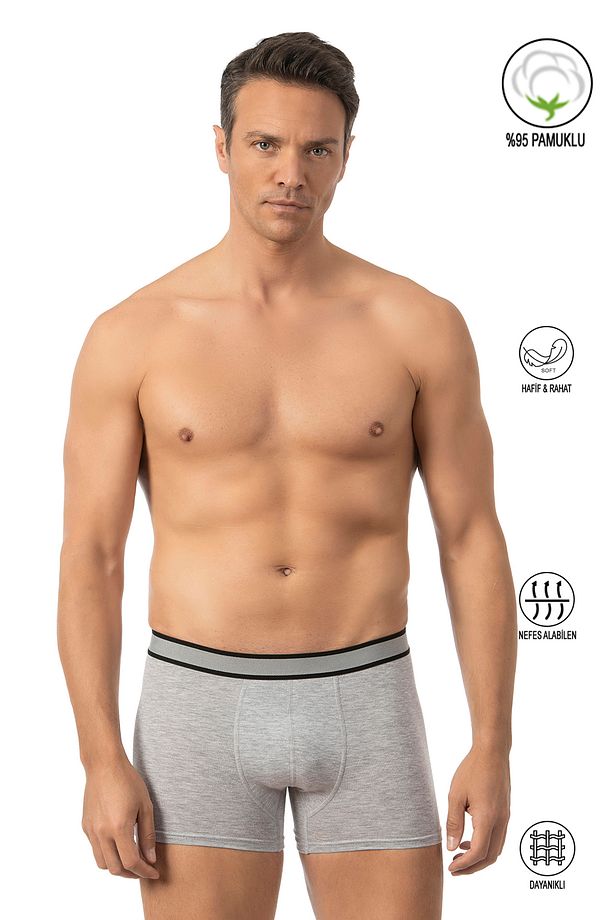 Özkan 11226 Erkek %95 Pamuklu Likralı Süprem Kumaş Esnek Rahat Boxer Şort - 1