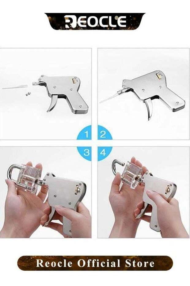 6-in-1 Stainless Steel Key Decoder Tool Precision Key Gauge Durable Handheld Lock Decoding Tool - 5