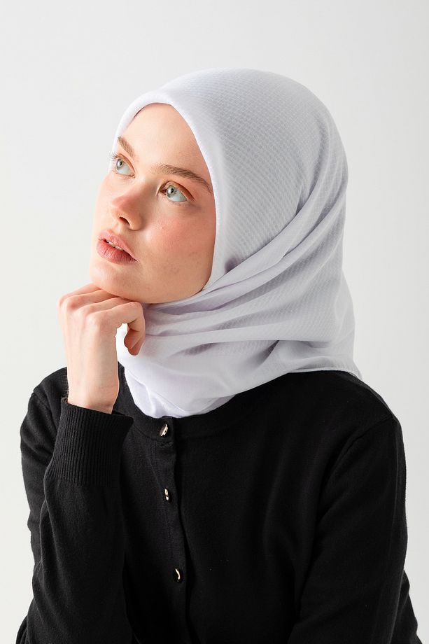 Pamuk Jakar Eşarp, Doğal Ve Şık Görünüm, Jakarlı Pamuk Eşarp, Soft Pamuk Eşarp. - 4