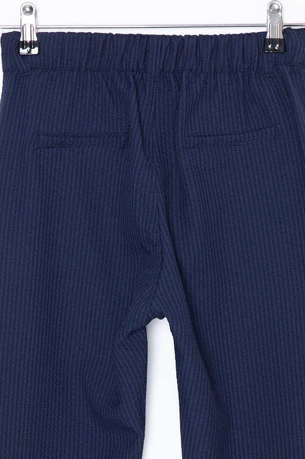 Lacivert Beli Bağcıklı Duble Paça Erkek Çocuk Jogger Pantolon 20041 - 4