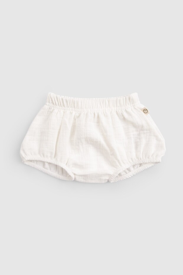 Organic Cotton Muslin Ecru Baby Bloomer