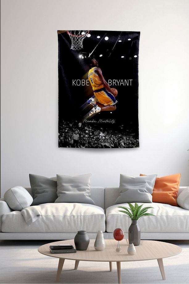 Kobe Bryant Basketbol Duvar Örtüsü Duvar Halısı Birinci Kalite Kumaş - 1
