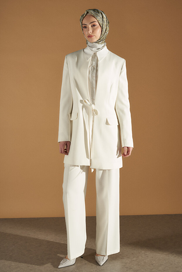 Kuşaklı Blazer Ceket - 2