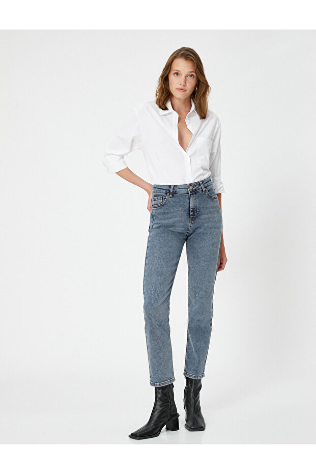 High Waist Jeans Slightly Tapered Leg - Eve Jeans